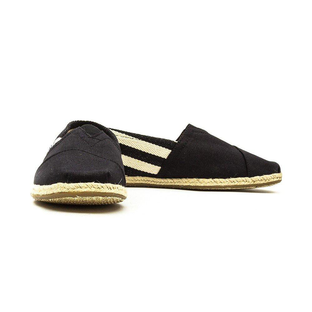 TOMS Men’s University Stripe Classic Alpargata Espadrilles Rope Loafer Black Slip-On