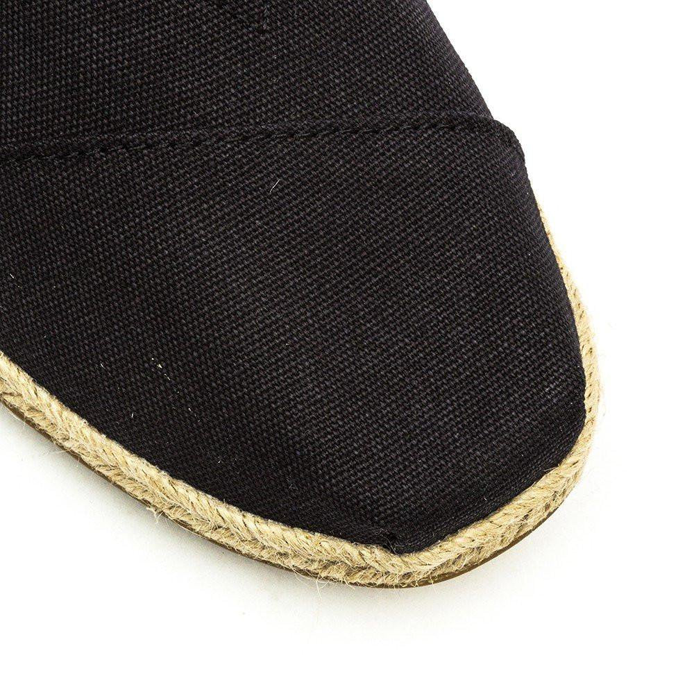 TOMS Men’s University Stripe Classic Alpargata Espadrilles Rope Loafer Black Slip-On