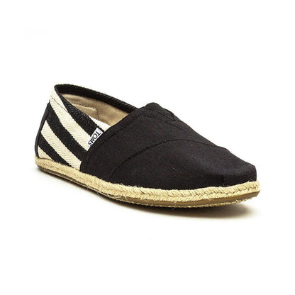 TOMS Men’s University Stripe Classic Alpargata Espadrilles Rope Loafer Black Slip-On