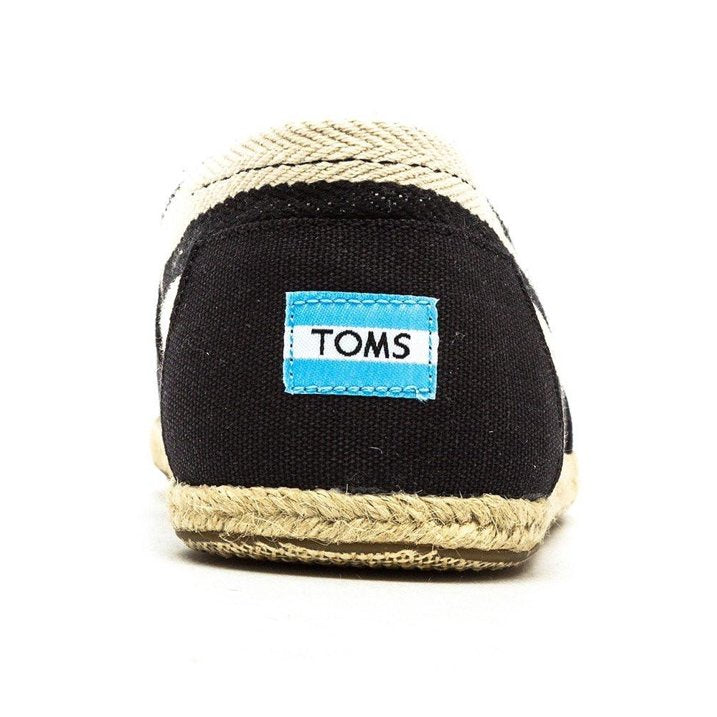 TOMS Men’s University Stripe Classic Alpargata Espadrilles Rope Loafer Black Slip-On