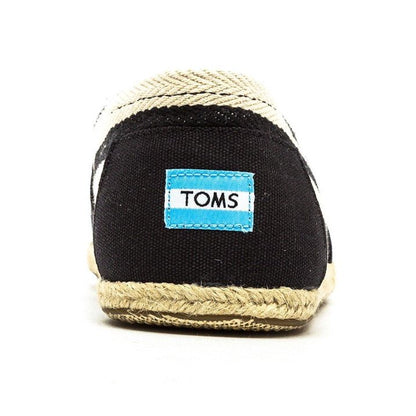 TOMS Men’s University Stripe Classic Alpargata Espadrilles Rope Loafer Black Slip-On