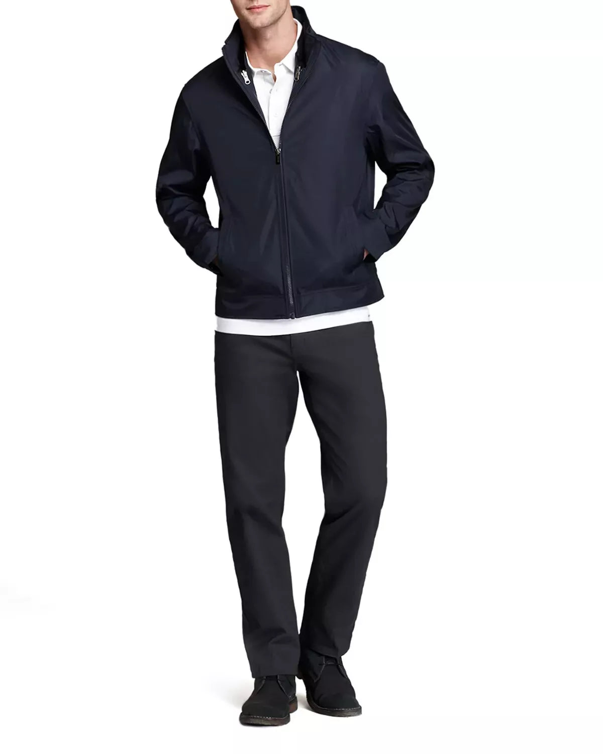 Michael Kors Men's Black Tech Track Jacket Waterproof